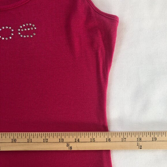 Bebe Rhinestone Logo Hot Pink Fitted Stretchy Dress Large - Picture 8 of 10